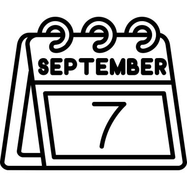 Eylül ayı takvim simgesi ana hatlar biçiminde