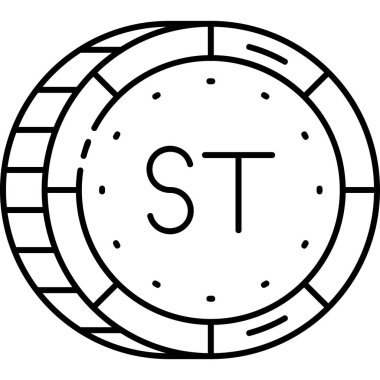 Para sikkesi simgesi ana hat biçiminde