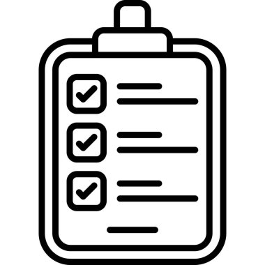 Kontrol listesi. Web simgesi basit illüstrasyon