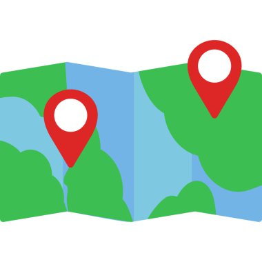 Beyaz arkaplanda izole edilmiş düz stil harita imleci simgesi. harita sembolü illüstrasyonu.