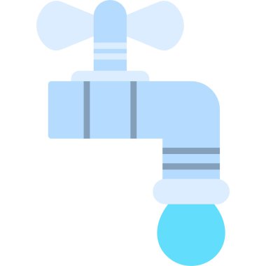 Beyaz üzerine su musluğu vektör illüstrasyonu