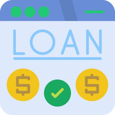 Kredi düz vektör simgesi