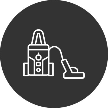 Temizleme makinesi simgesinin vektör illüstrasyonu