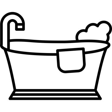 Küvet ikonu vektör çizimi çizimi