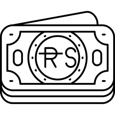 Para nakit ikonu ana hat vektörü. Nakit para. Para nakit