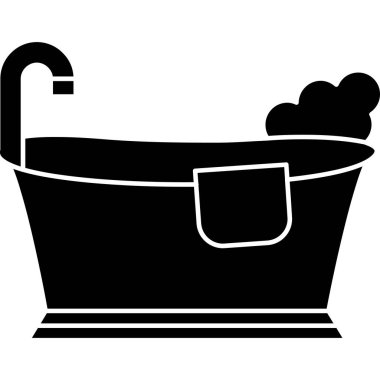 Küvet ikonu, basit vektör çizimi