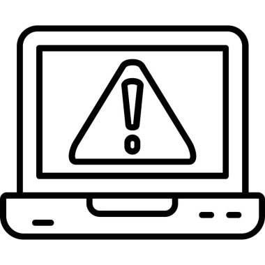 Uyarı işareti vektör illüstrasyon tasarımı ile bilgisayar monitörü