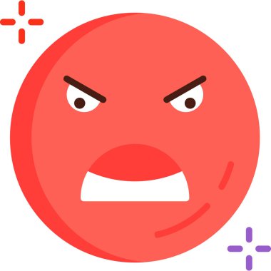 kızgın emoji kutsal kişilerin resmi, vektör çizim