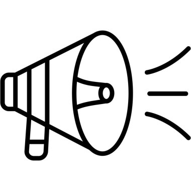 Megafon simgesi tasarımı. Hoparlör. Web işareti