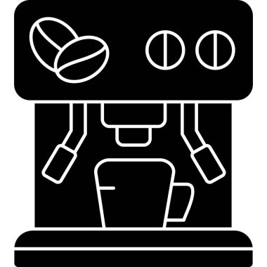 kahve makinesi simgesini, vektör çizim