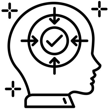 Beyin. Web simgesi basit illüstrasyon