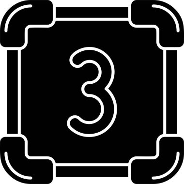 3 numaralı bir sayı simgesinin vektör illüstrasyonu