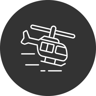 Helikopter simgesi vektör illüstrasyonu