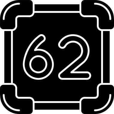 Siyah beyaz 69 'uncu numara simgesinin gösterimi