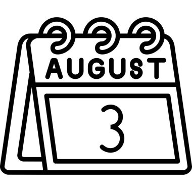 Ağustos takvim vektör simgesi, özet biçimi