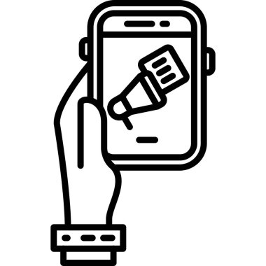 Cep telefonu simgesine sahip akıllı telefon, özet biçimi