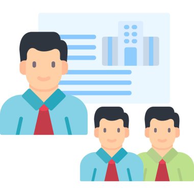 Bilgisayar ikonu olan insanlar, vektör illüstrasyonu. tasarım ögesi