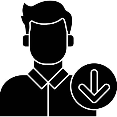 Kullanıcı simgesi olan adam, vektör illüstrasyonu