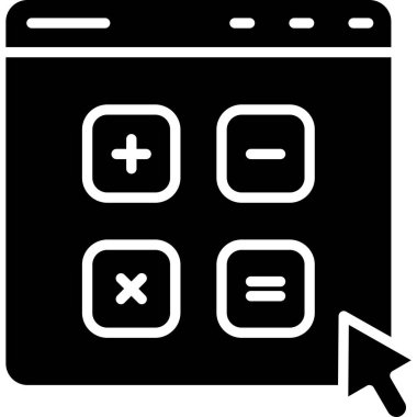 hesap makinesi simgesi, vektör illüstrasyonu