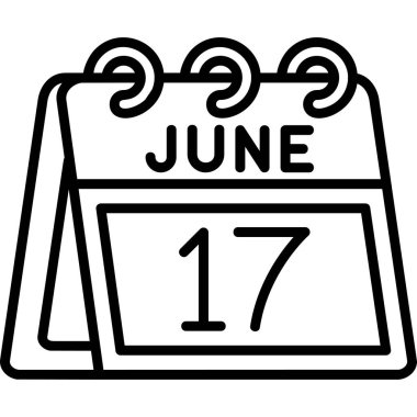 Tek günlük takvimde 17 Haziran tarihi, takvim tarihi simgesi