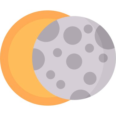 Ay düz simgesi, vektör illüstrasyonu