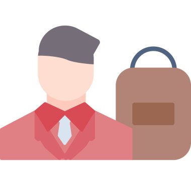 Çantalı ve çantalı iş adamı vektör çizim grafik tasarımı