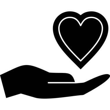 Kalp sembollü eller, vektör çizim tasarımı