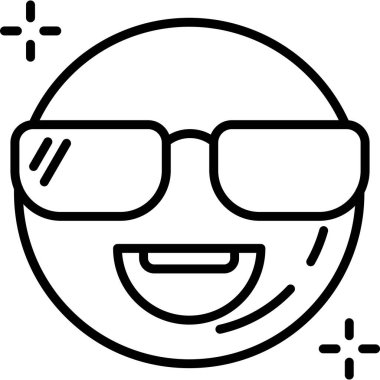 Mutlu yüz ikonu. vektör illüstrasyonu