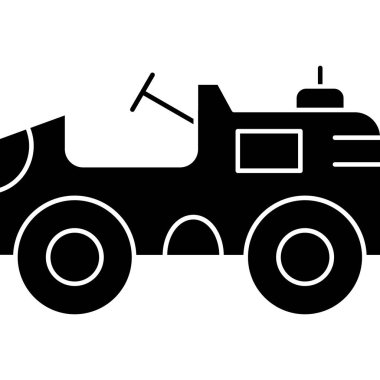 Askeri kamyon ikonu. Web için askeri araç vektör simgesinin basit çizimi