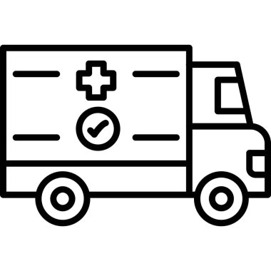 ambulans simgesi vektör illüstrasyonu