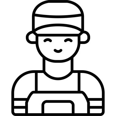 Beyzbol oyuncu simgesi, anahat stili