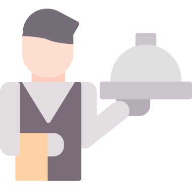 Düz stil aşçı restoran ikonu