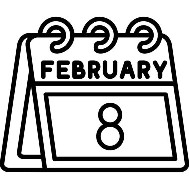 Şubat takvim simgesi tasarım vektörü