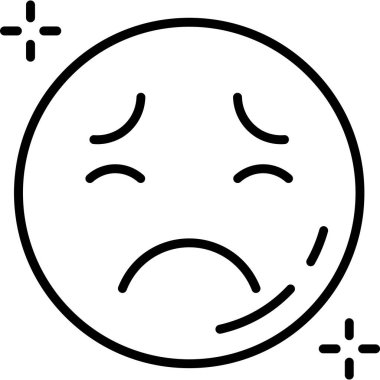 üzgün yüz simgesi simgesi dış hat biçiminde