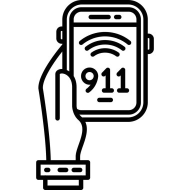 Acil çağrı 11 vektör tasarımı ile akıllı telefon