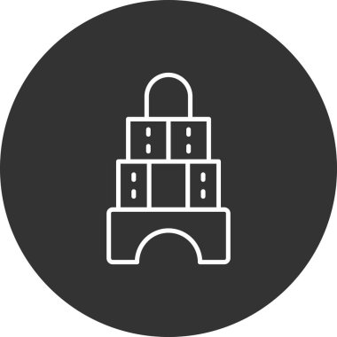 Bina. Web simgesi basit illüstrasyon