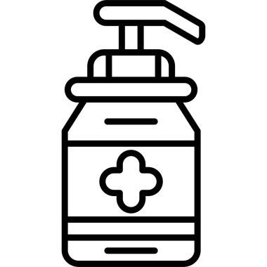 Antiseptik sprey ikon ana hatları vektörü. Antiseptik