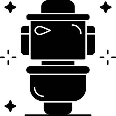 Bir robot simgesinin vektör illüstrasyonu