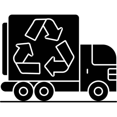 Çöp geri dönüşüm simgesi, basit biçim