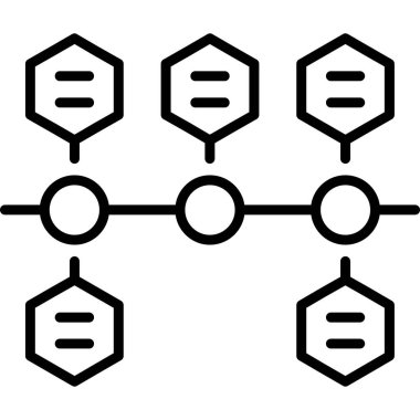 Moleküler yapı simgesi. Web için molekül vektör sembolünün özet çizimi