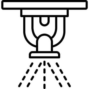 Beyaz arkaplanda izole edilmiş ana hatlı duş simgesi. duş sembolü