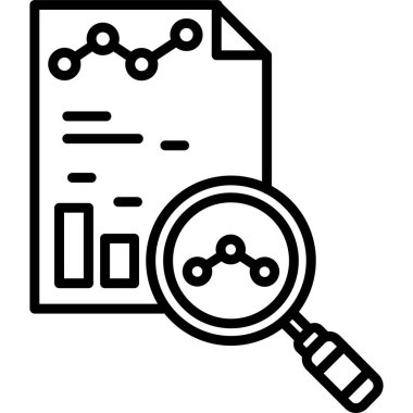 Grafik çizelgesi vektör illüstrasyonlu büyüteç