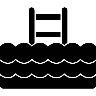 yüzme havuzu vektör çizgisi simgesi