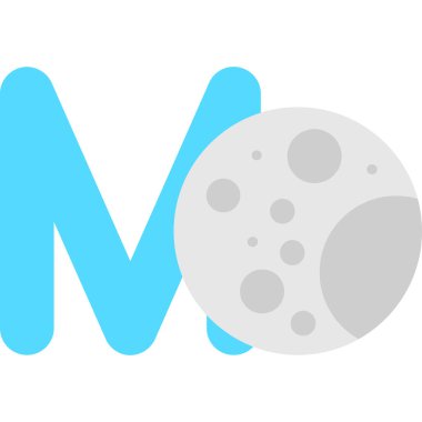 Ay vektör çizimi, düz tasarım biçimi simgesi