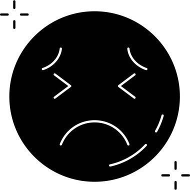 üzgün emoji simgesi tasarımı, vektör illüstrasyonu