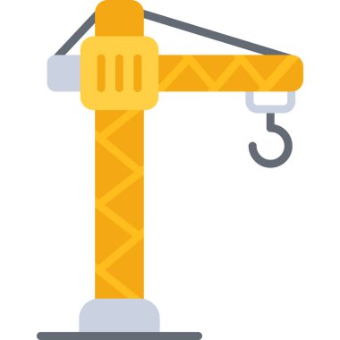 inşaat vinci vektör düz tasarım