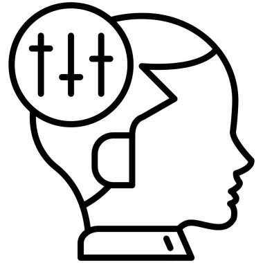 baş ve beyin ikonu vektör çizimi
