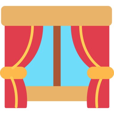 perde iç dekorasyon simgesi düz biçimli