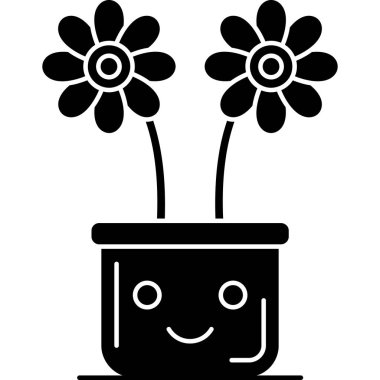 pot vektör çizim çiçek