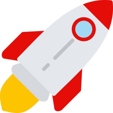 Roket. Web simgesi basit illüstrasyon